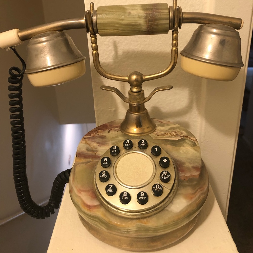 Vintage green marble onyx phone